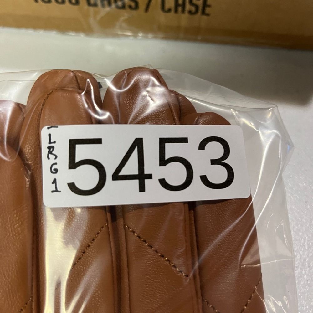 Chico's Gloves Women L/G Brown Leather Quilted Tech Friendly Zippered Moto Style - Picture 9 of 10